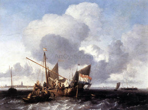  Ludolf Backhuysen Ships on the Zuiderzee Before the Fort of Naarden - Art Print