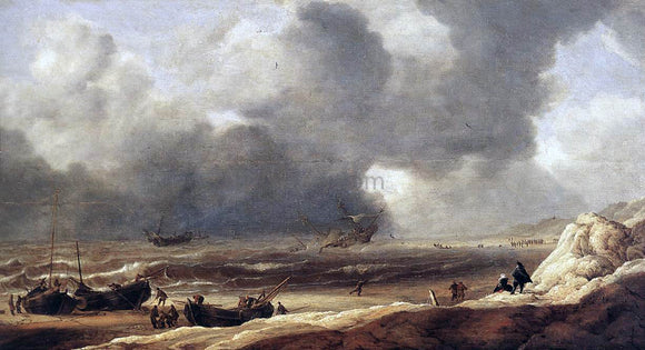  Jan Porcellis Shipwreck on a Beach - Art Print