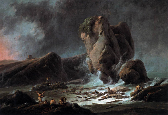  Jean-Baptiste Pillement Shipwrecked Sailors Coming Ashore - Art Print
