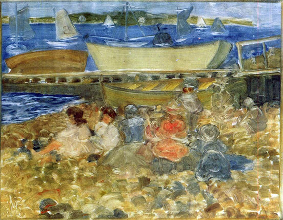  Maurice Prendergast Shipyard: Children Playing - Art Print