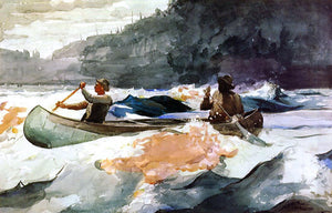  Winslow Homer A Shooting the Rapids Scene - Art Print