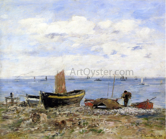  Eugene-Louis Boudin Shore at Sainte-Adresse, Low Tide - Art Print