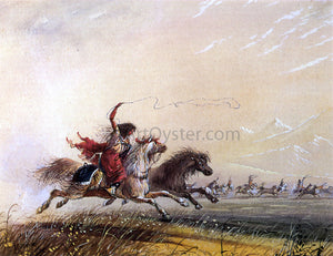  Alfred Jacob Miller Shoshone Woman Throwing a Lasso - Art Print