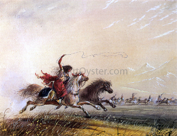  Alfred Jacob Miller Shoshone Woman Throwing a Lasso - Art Print