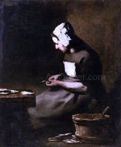  Theodule Ribot Shucking Oysters - Art Print