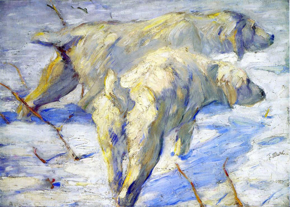  Franz Marc Siberian Sheepdogs (also known as Siberian Dogs in the Snow) - Art Print