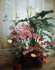  George Cochran Lambdin Side of a Greenhouse - Art Print