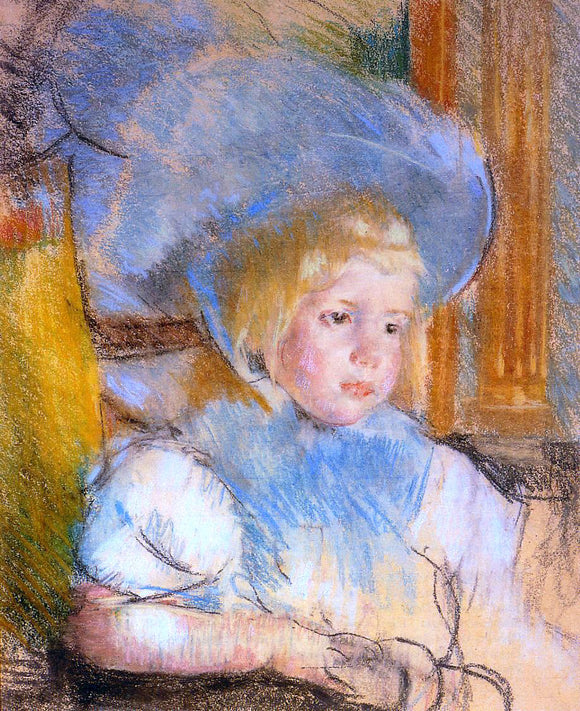  Mary Cassatt Simone in Plumed Hat - Art Print