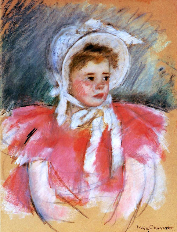  Mary Cassatt Simone in White Bonnet Seated with Clasped Hands (no.1) - Art Print