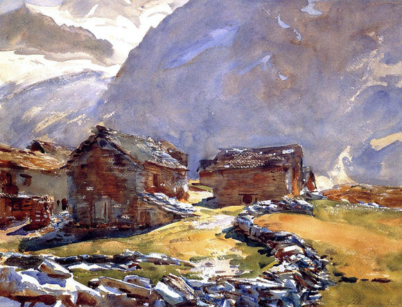  John Singer Sargent Simplon Pass: Chalets - Art Print