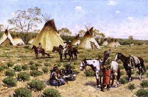  John Hauser A Sioux Encampment, Porcupine - Art Print