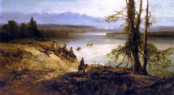  Andrew W Melrose Sioux Tribe on the Platte River - Art Print