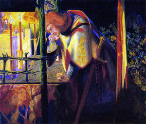  Dante Gabriel Rossetti Sir Galahad at the Ruined Chapel - Art Print
