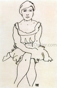  Egon Schiele Sitting Woman - Art Print