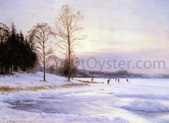  Sigvard-Marius Hansen Skaters on a Frozen Pond - Art Print