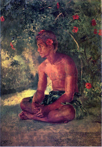  John La Farge Sketch of Maua, Apia, One of Our Boat Crew (also known as Maua, a Samoan) - Art Print