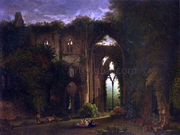  Samuel Colman Sketching the Ruins of Tintern Abbey - Art Print