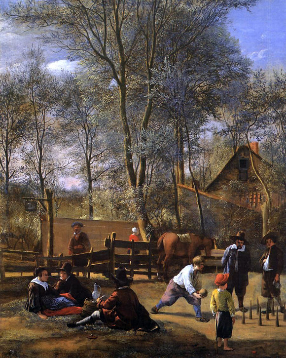  Jan Steen Skittle Players outside an Inn - Art Print
