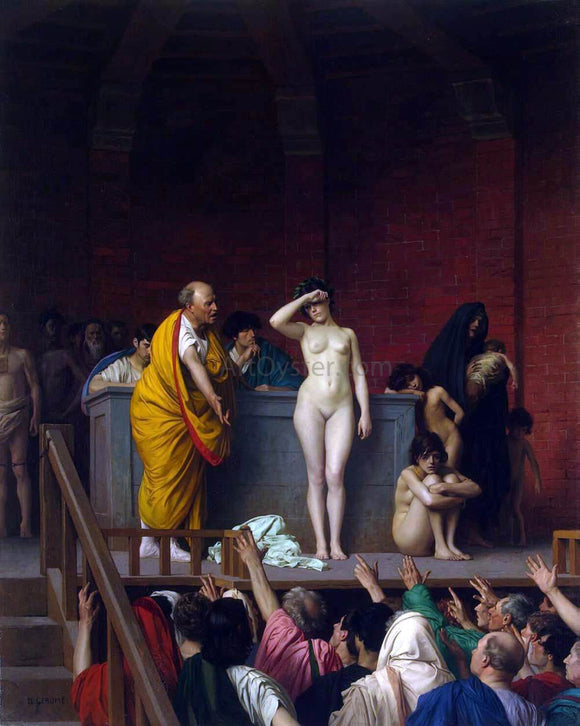  Jean-Leon Gerome Slave Market in Rome - Art Print