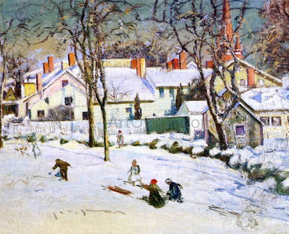  Theodore Wendel Sledding, Ipswich, Massachusetts - Art Print