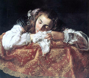  Domenico Feti Sleeping Girl - Art Print