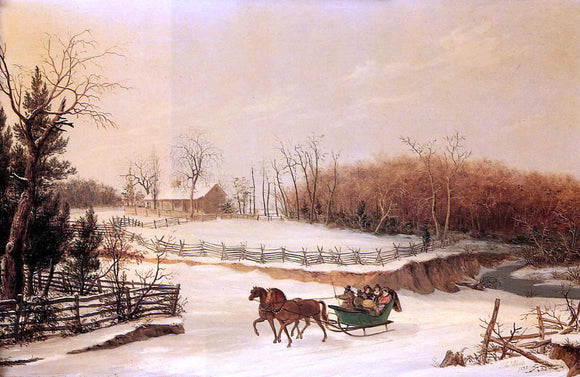  Thomas Birch Sleigh Ride - Art Print