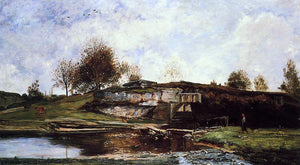  Charles Francois Daubigny Sluice in the Optevoz Valley - Art Print