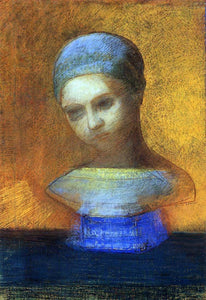  Odilon Redon Small Bust of a Young Girl - Art Print