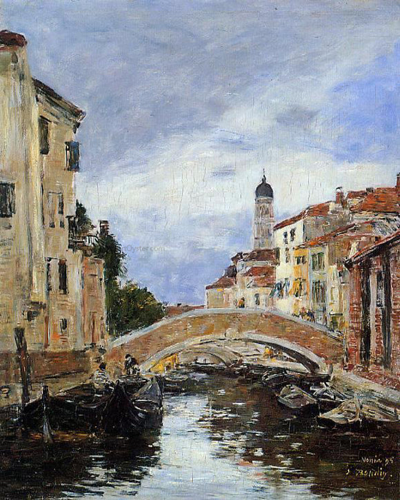  Eugene-Louis Boudin A Small Canal in Venice - Art Print