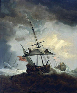  The Younger Willem Van de  Velde Small English Ship Dismasted in a Gale - Art Print