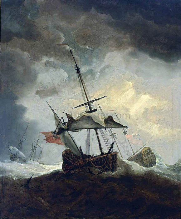 The Younger Willem Van de  Velde Small English Ship Dismasted in a Gale - Art Print
