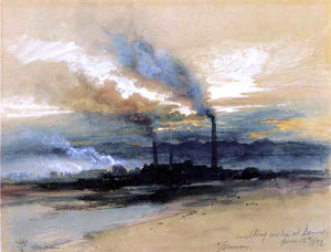  Thomas Moran Smelting Works at Denver - Art Print