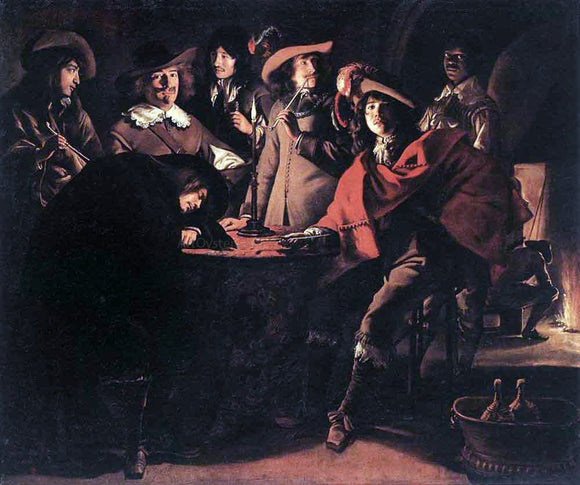  Louis Le Nain Smokers in an Interior - Art Print
