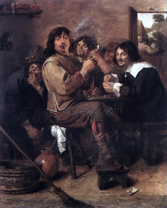  Adriaen Brouwer Smoking Men - Art Print