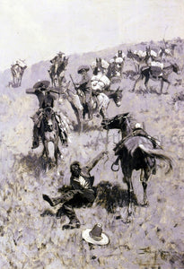  Frederic Remington Smuggler Atacked by Mexican Customs Guards - Art Print