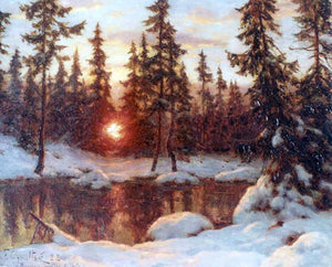  Ivan Fedorovich Choultse Snow and Sunset - Art Print