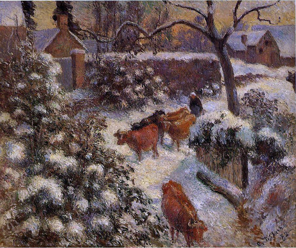  Camille Pissarro A Snow Effect in Montfoucault - Art Print