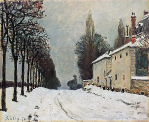  Alfred Sisley Snow on the Road, Louveciennes (also known as Chemin de la Machine) - Art Print