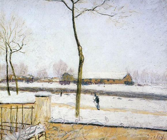  Alfred Sisley Snow Scene - Moret Station - Art Print