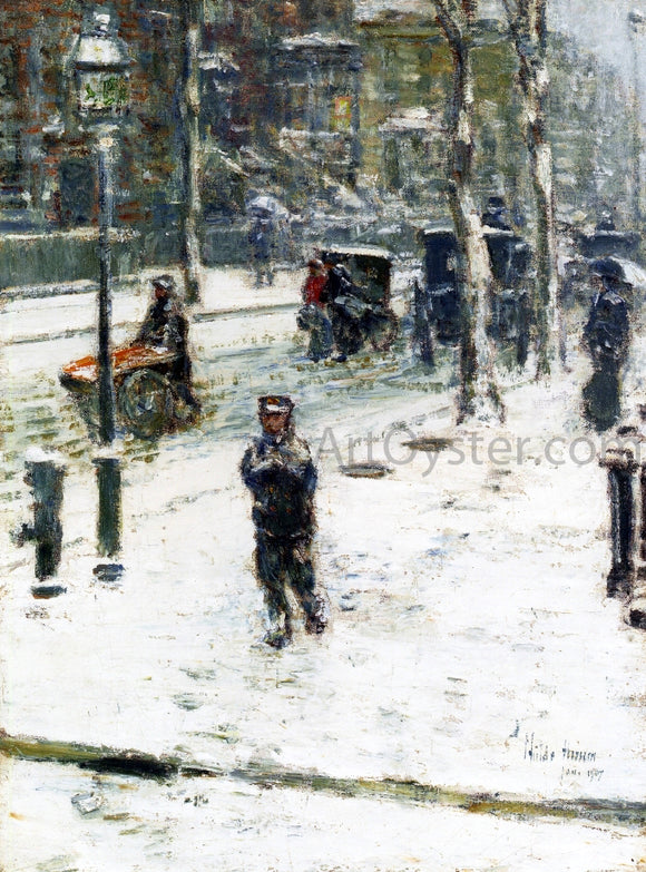  Frederick Childe Hassam Snow Storm, Fifth Avenue, New York - Art Print