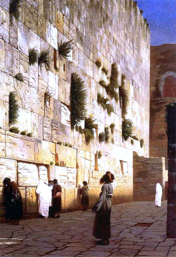  Jean-Leon Gerome Solomon's Wall, Jerusalem (also known as The Wailing Wall) - Art Print