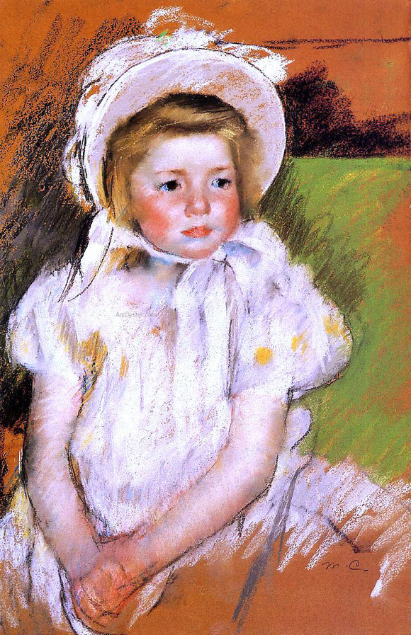  Mary Cassatt Somone in a White Bonnet - Art Print