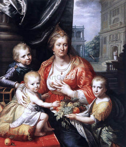  Paulus Moreelse Sophia Hedwig, Countess of Nassau Dietz, with her Three Sons - Art Print