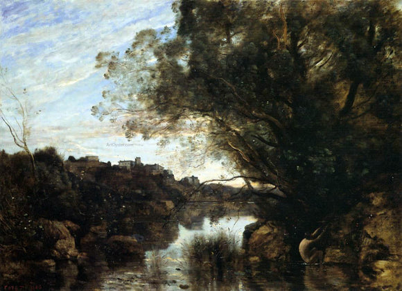  Jean-Baptiste-Camille Corot Souvenir of the Lake Nemi Region - Art Print