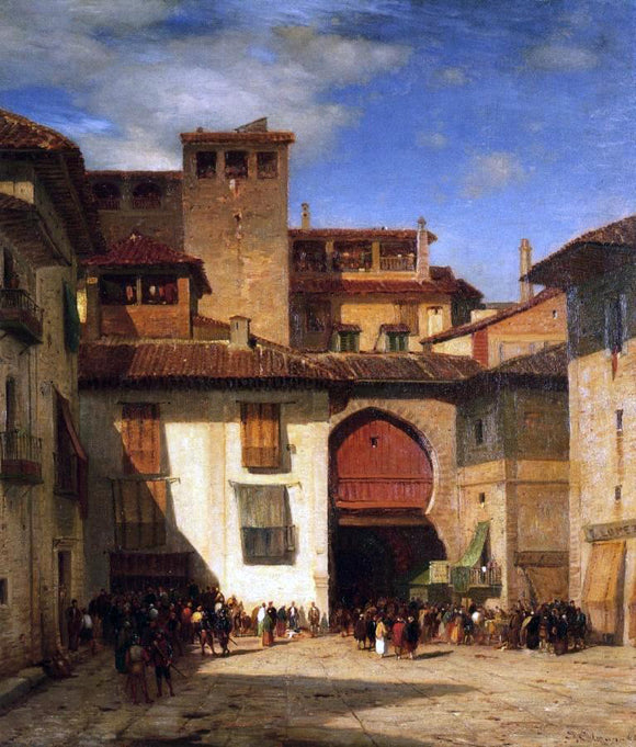  Jr. Samuel Colman Spanish Market Place - Art Print