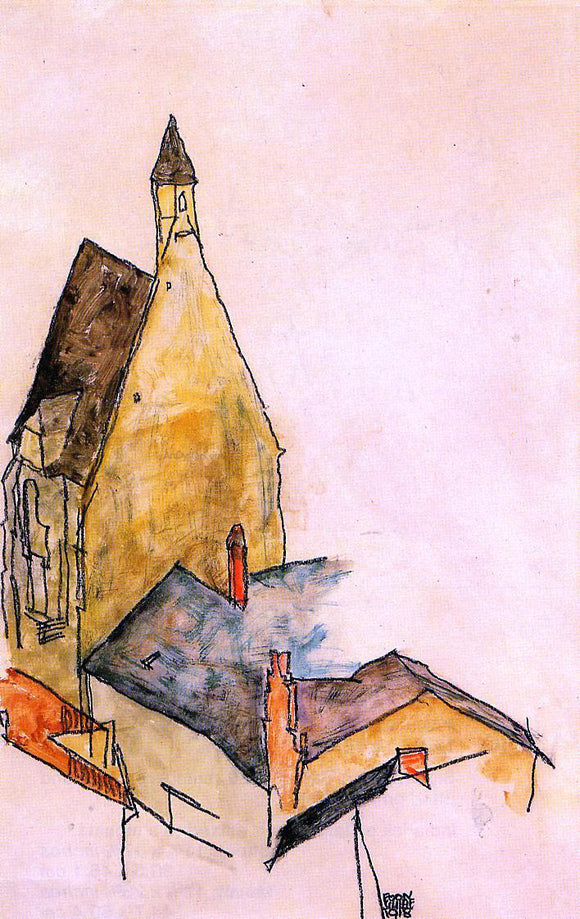  Egon Schiele Spitalskirche, Molding - Art Print