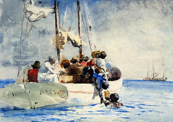  Winslow Homer Sponge Fishing - Art Print