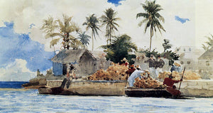  Winslow Homer Sponge Fishing, Nassau - Art Print