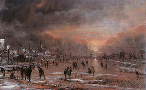  Aert Van der Neer Sports on a Frozen River - Art Print