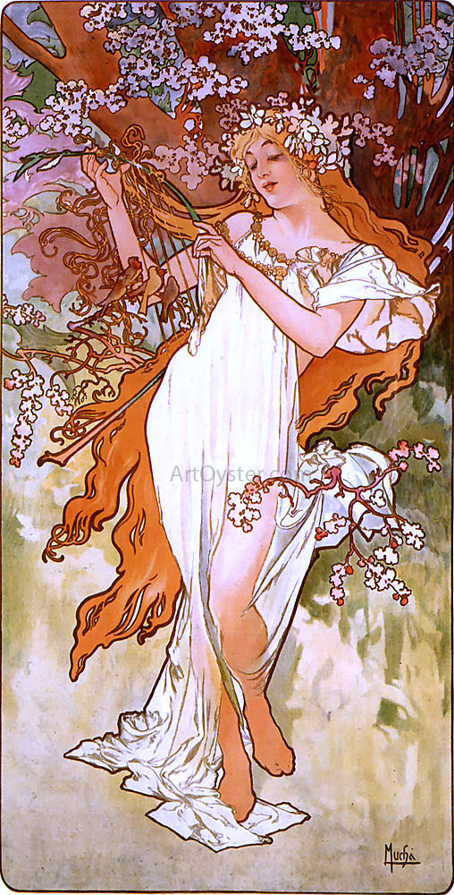  Alphonse Maria Mucha Spring - Art Print